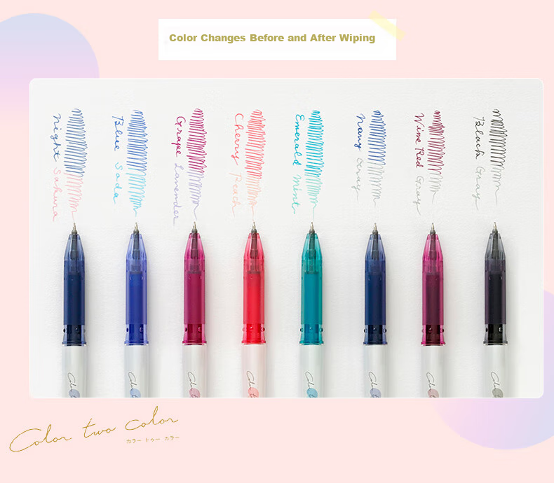 PILOT CTC Color-Changing Erasable Highlighter Ilmily Series Highlighting Pen Smudge-Proof Marker Fluorescent Pen Student Stationery Journal Pen Dark Brown/Forget-Me-Not 3
