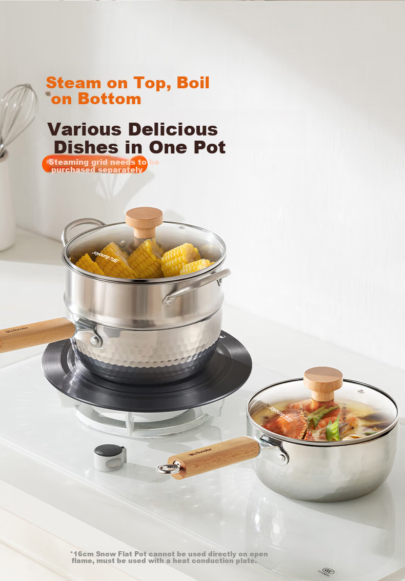 Joyoung Xuepinggu Household 304 Stainless Steel Small Milk Pot, Baby Food Pot, Noodle Cooking Pot, Universal Stove Compatible, 16cm 4