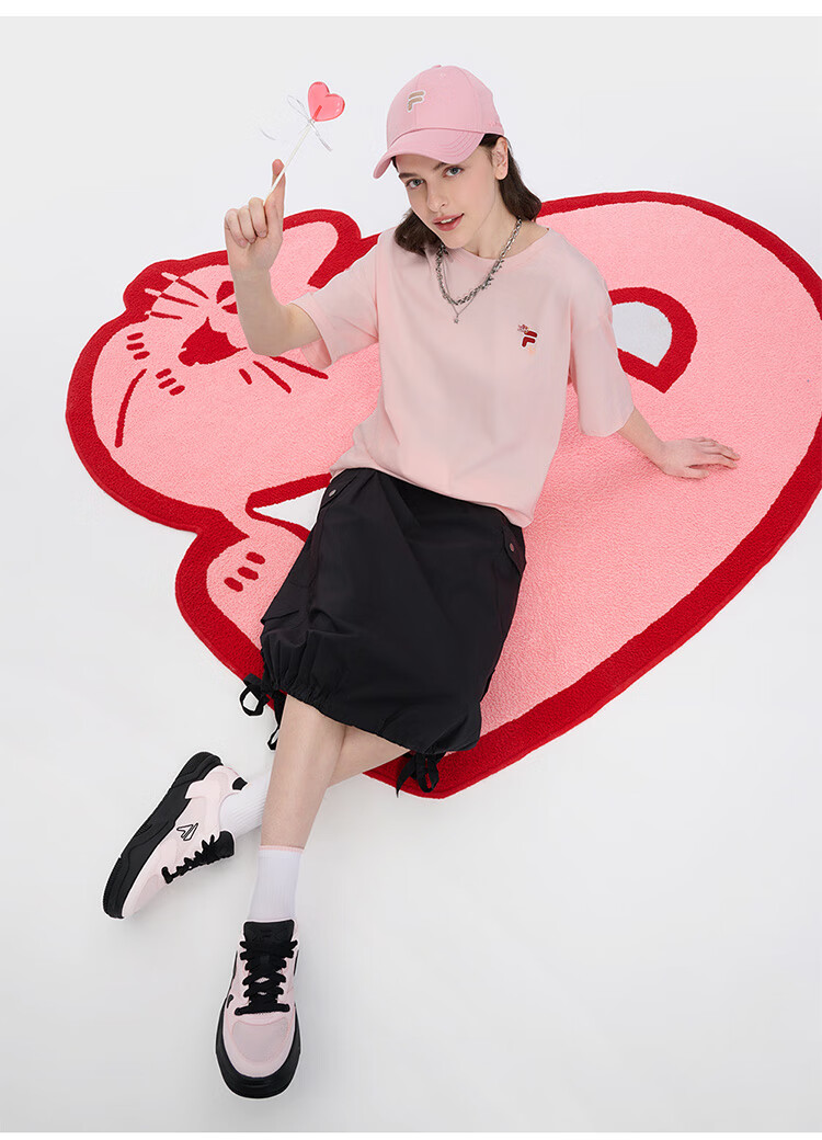 FILA FUSION Official Trendy Brand Zhang Hao Couple Knit Short Sleeve Breathable Cool Casual T-Shirt 25
