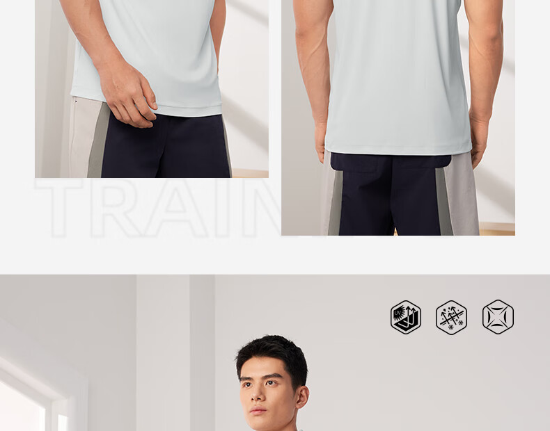 361° Men's Short-Sleeve Polo Shirt for Summer Sun Protection, Loose-Fitting Sports Ice Silk Fitness T-Shirt, Half Sleeve Men's Style 652524103D-8 21