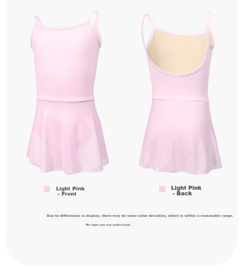 Zhiyouban Children's Ballet Dance Dress, Girls' Spaghetti Strap Dance Dress, Professional Art Exam Dance Performance Costume for Girls' Gymnastics Practice And Shows 4