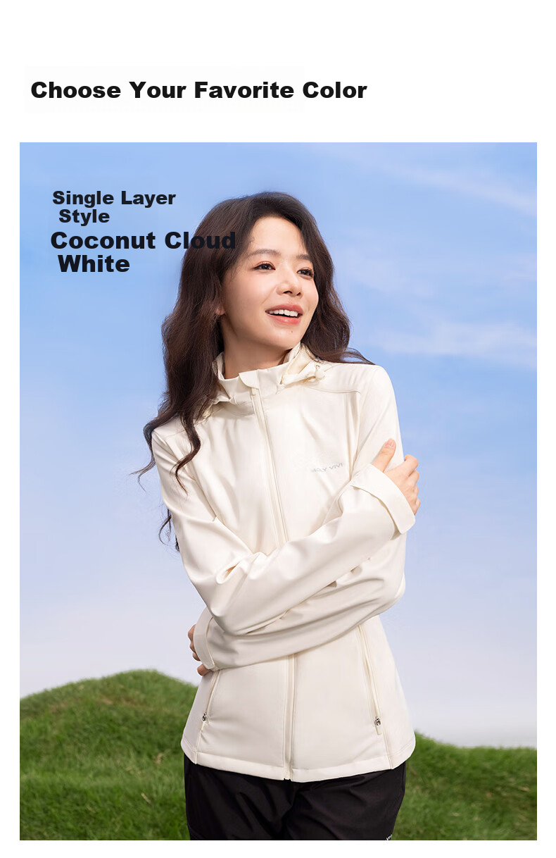 MOLY VIVI Slim-Fit Soft Shell Jacket for Women, Waist-Cinching Coat, Spring And Summer New Style Outdoor Windproof Waterproof Sports Hiking Wear, Magic Vivvi 25