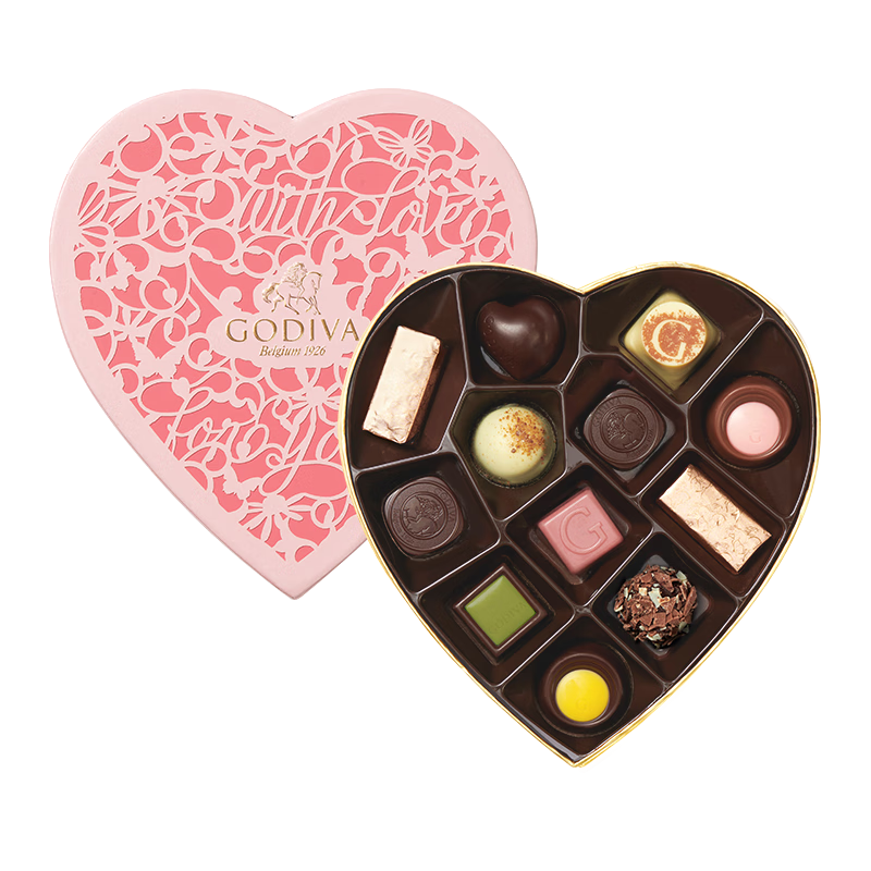 歌帝梵（Godiva）心心相印夹心巧克力礼盒装12颗135g 休闲零食糖果 生日礼物送女友