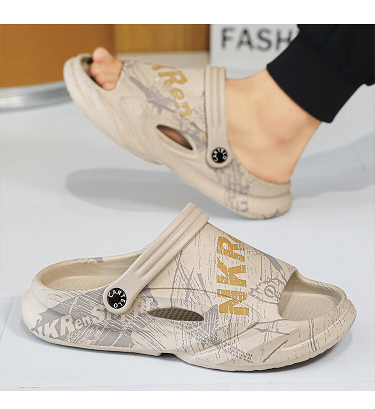 CARTELO Men's Slippers, Summer Breathable Sandals, Dual-Use Slip-Ons with Comfortable Feel, Sports Beach Shoes 8