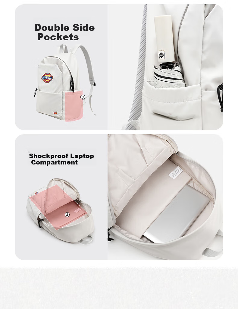 Dickies Student Backpack, Large Capacity Canvas School Bag for Middle And High School Students, Lightweight Travel Backpack with High Aesthetic Value, Beige 7