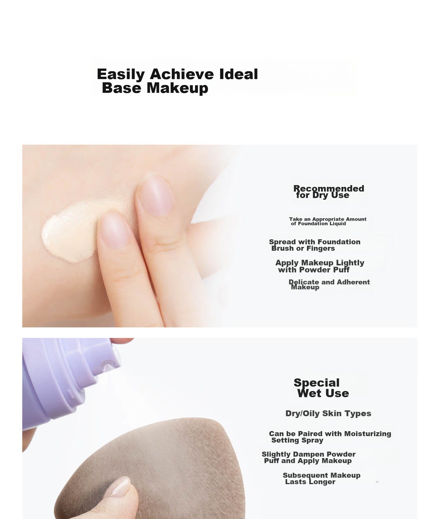 Everbab Air Cushion Milk Powder Puff Cotton Candy Makeup 2 Pieces, Foundation-Specific Dry And Wet Dual-Use, No Powder Absorption Makeup 9