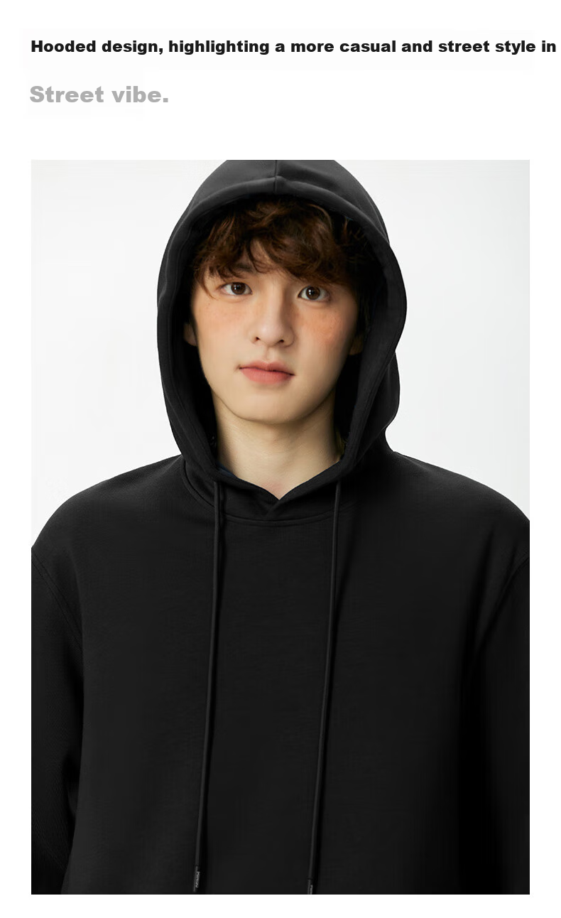 MINISO Thickened Lamb Fleece Hoodie Men's Winter Cold-Resistant Warm Heavyweight Versatile Pullover Light Beige XL 4