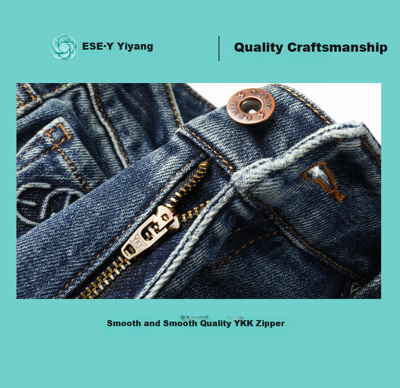ESE-Y Straight-Leg Jeans for Women, New Spring 2025 Style, Elastic Slimming for Petite Figures, Vintage Blue, Size 30 12