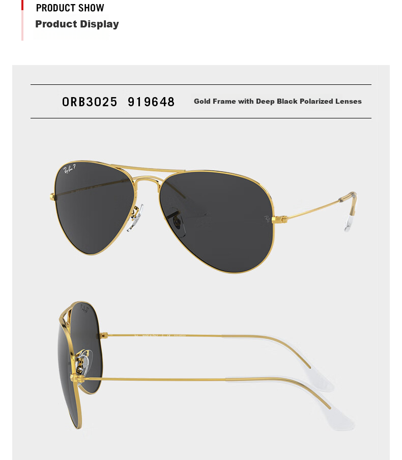 RayBan Classic Aviator Series Sunglasses for Men And Women, Driving UV Protection Sunglasses, Outdoor Glasses, 0RB3025 Gift 2
