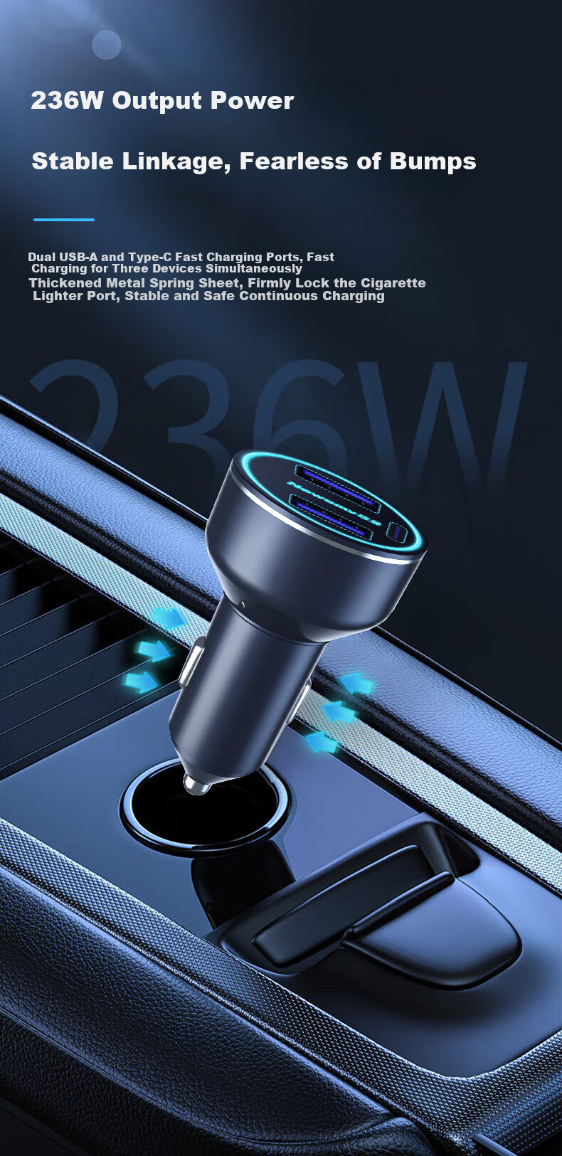 Newsmy Car Charger Cigarette Lighter Super Fast Charger Compatible with Apple 15/16, Huawei, Xiaomi K6 3