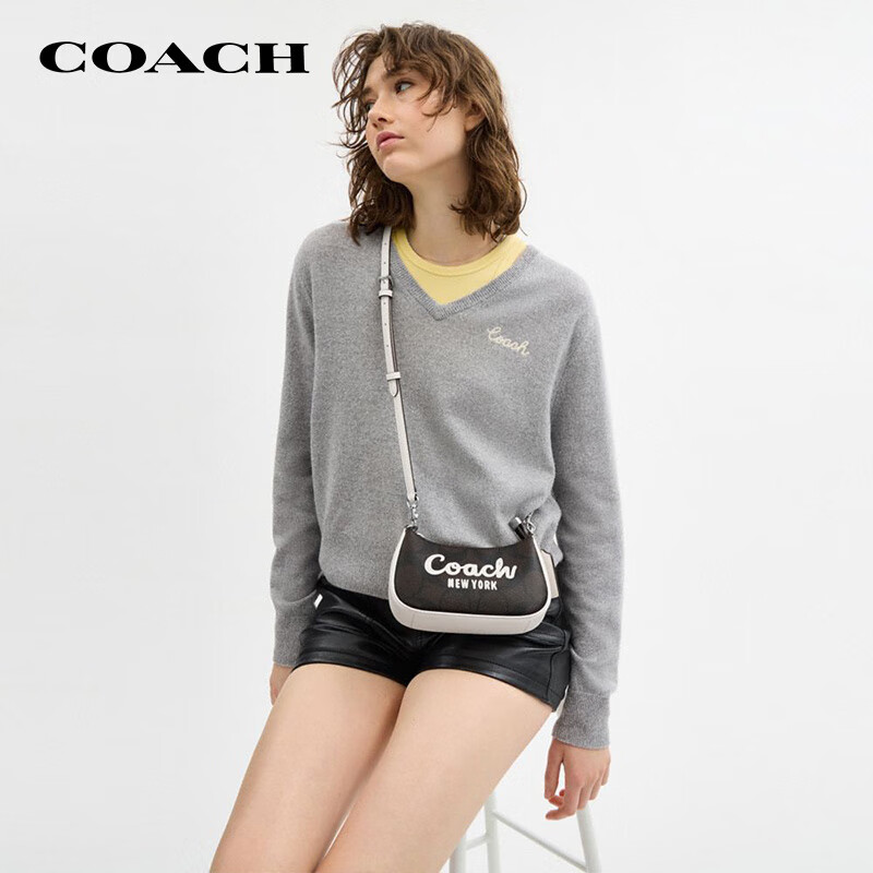 COACH [Brand Direct Supply], Women's TERI Small Shoulder Handbag New Moon Bag CY734, New Year Gift
