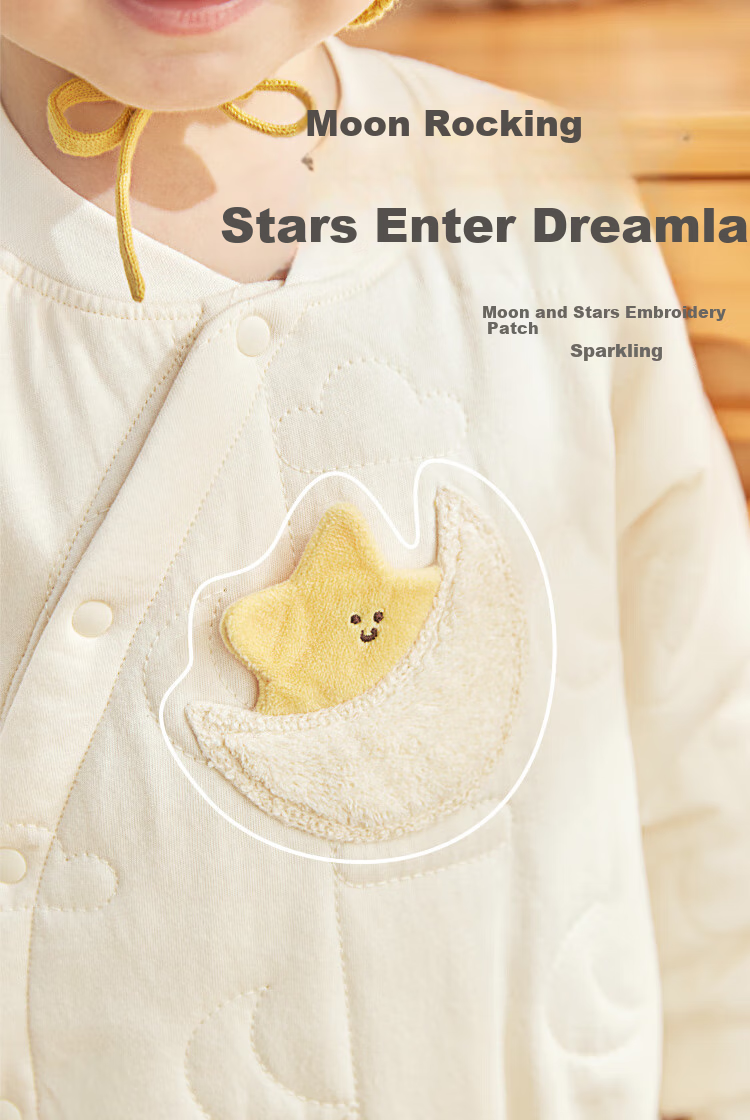 Wismorni Baby Cotton Clothing, Autumn And Winter Newborn Warm Onesie, Three-Layer Padded Jacket, Outdoor Winter Outfit 2