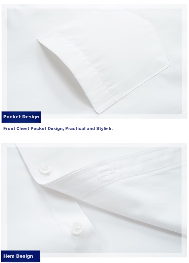 Ayoupang Large Size Long-Sleeve Shirt for Men, Business Solid Color Formal Wear Professional Dress Shirt Plus Size Commuter Workwear, White, M 12