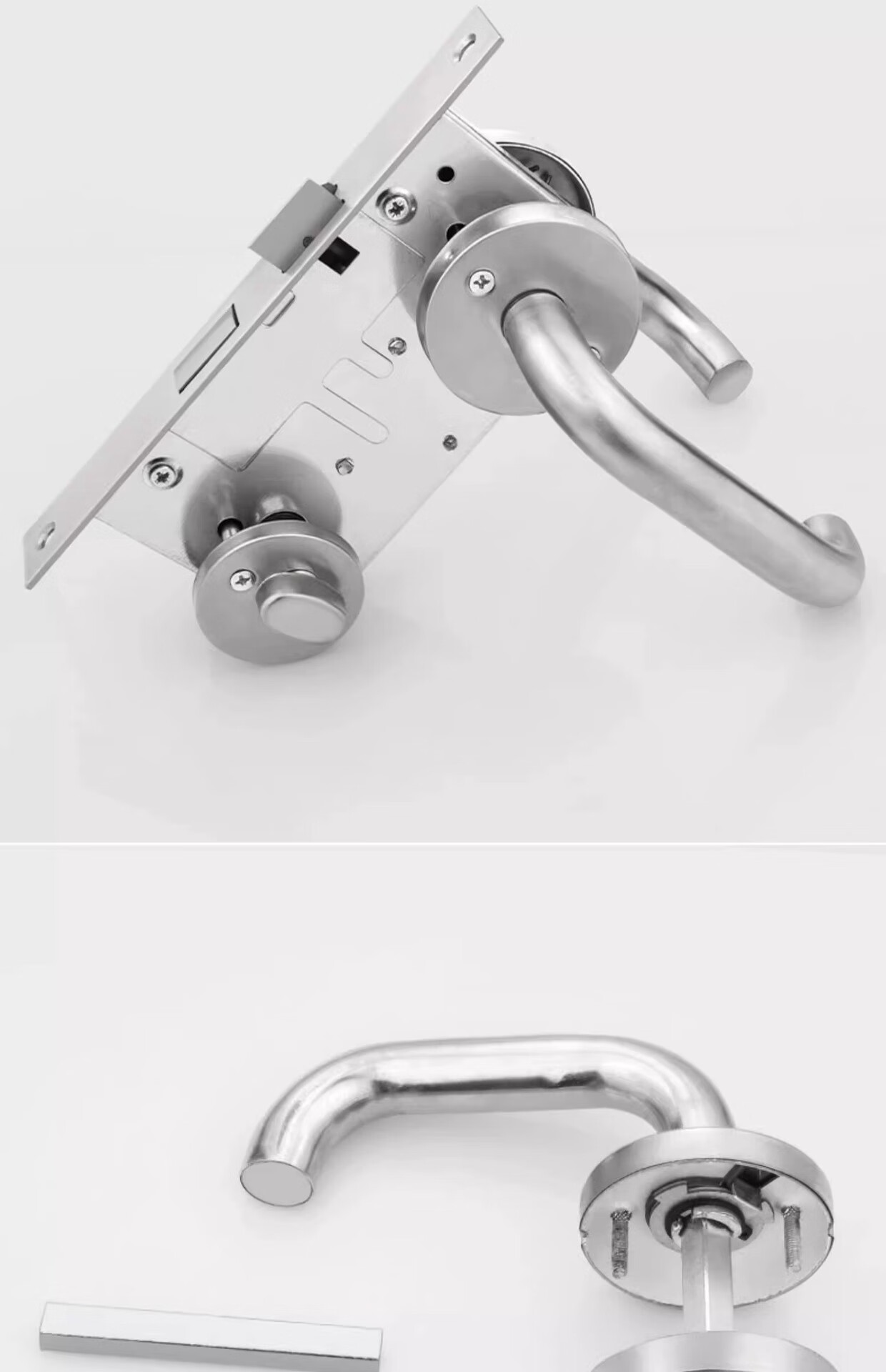 Cuntiandaofu Fire Door Lock, Stainless Steel Complete Set, Universal Fire Door Lock Cylinder, Passage Lock Accessories, Handle Fire Lock Body 8