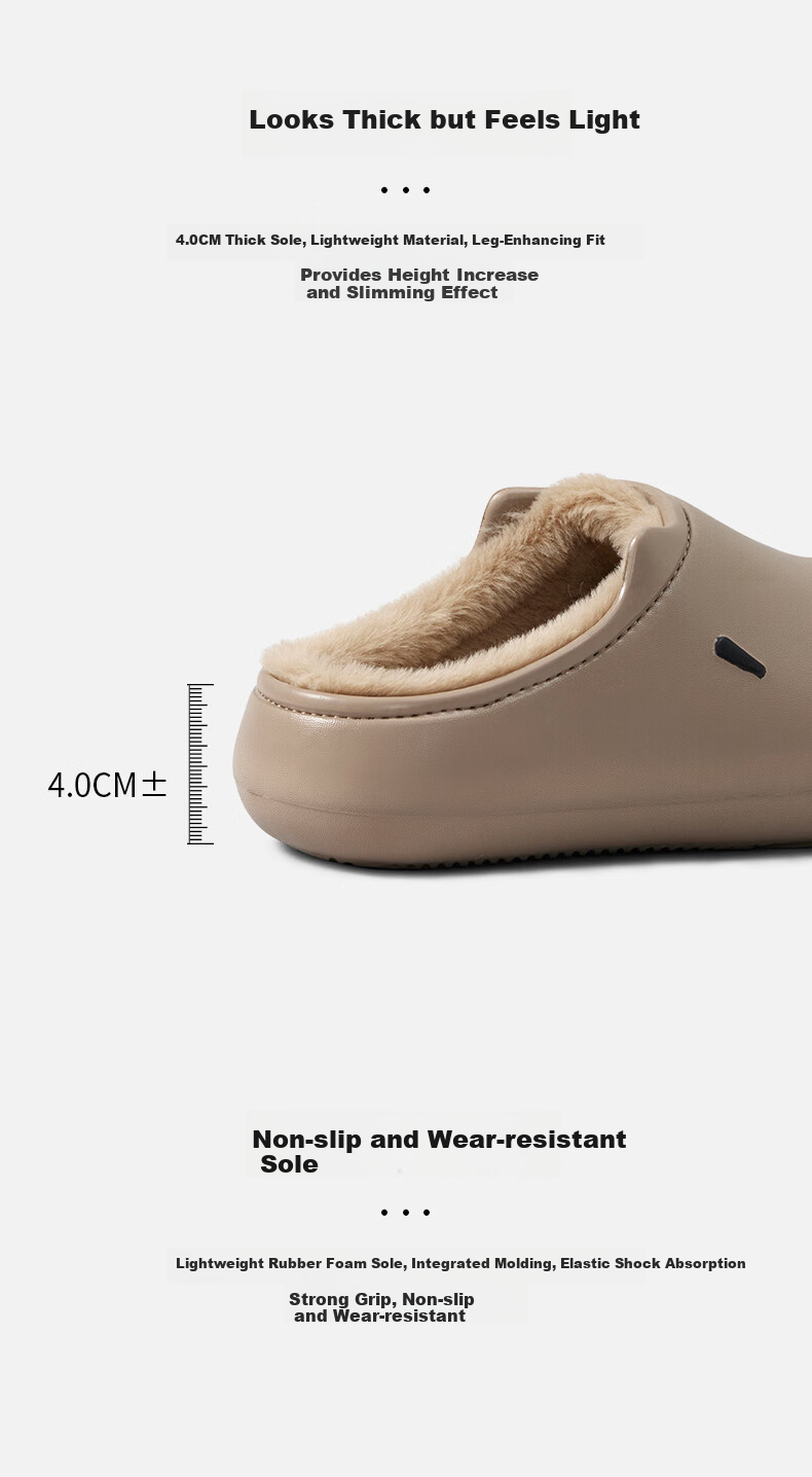 Chikoku Capibara Cotton Slippers for Men And Women, Winter Indoor Thick-Soled Couple's Plush Warm Waterproof Cotton Shoes 4