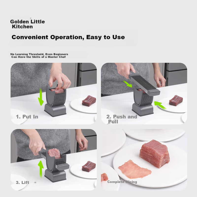 Jin Xiao Chu Multi-functional Meat Cutter for Cutting Meat into Strips, Minced Meat, Diced Meat, Sliced Meat, Household Kitchen Meat Cutter - Red Bean Milk Tea
