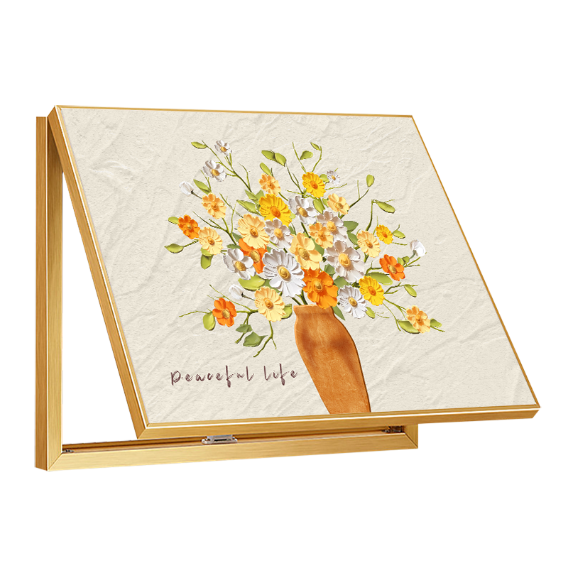 Maojiujiang Cream-Style Electric Meter Box Decorative Painting, Green Plant Simple Distribution Box Cover Painting, No Drilling Required, Electric Switch Box Hanging Picture