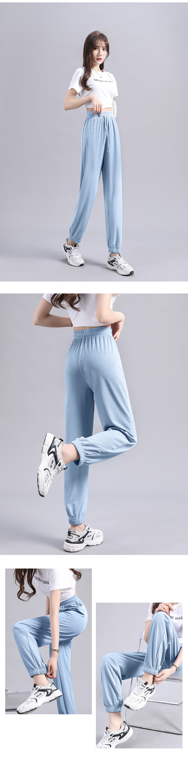 MJ STYLE Ice-Cool Tapered Pants for Women, Summer 2026 Thin Style, Petite Slimming Effect, Silky Draping Breathable Sports Casual Pants for Wome 9