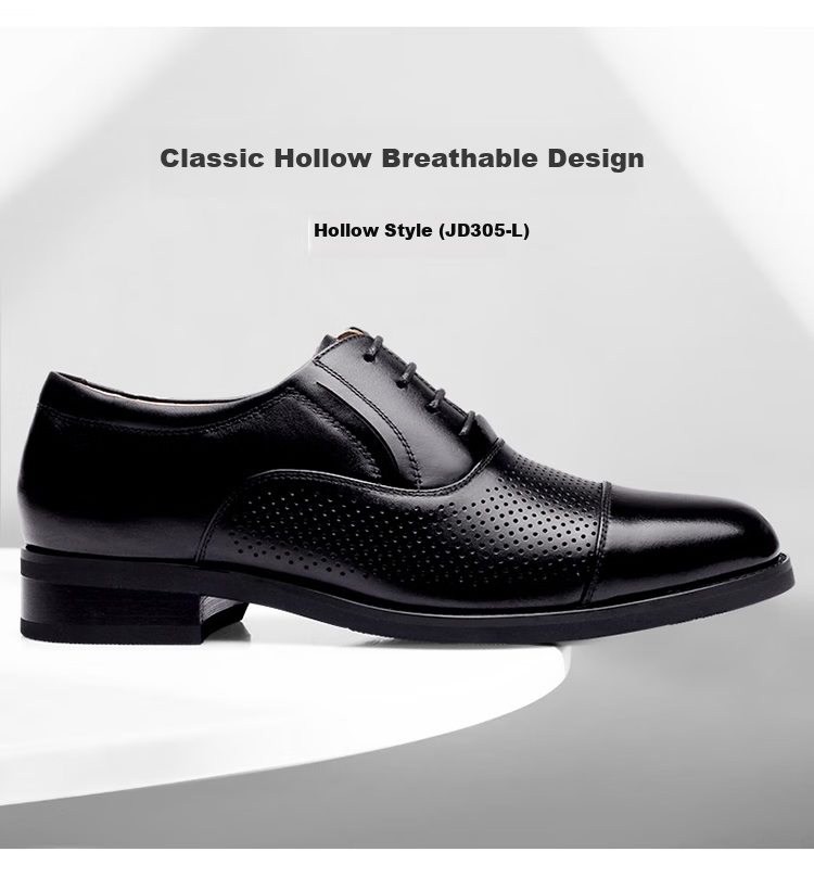 Qiangren Leather Formal Shoes, Jihua 3515 Quality Three-Joint Business Men's Shoes, JD305 Lace-Up Style, Size 40 17