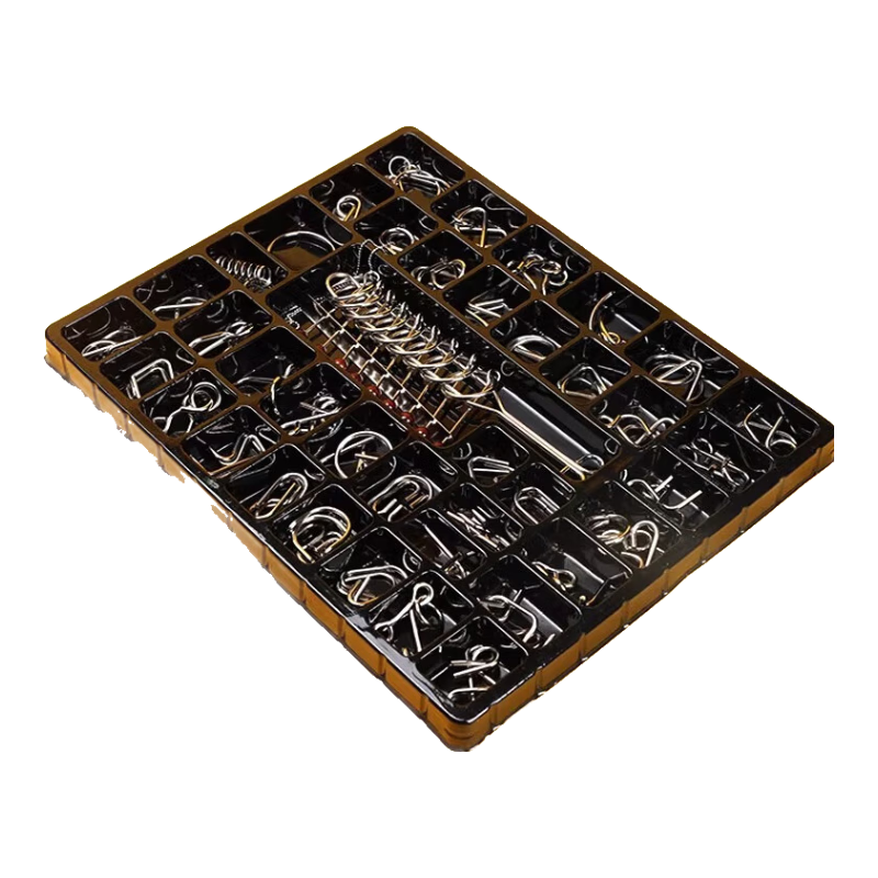 Lankupa Nine Rings Puzzle Set, 40 Pieces, Lu Ban Lock, Kong Ming Table Game, Educational Toy for Children Aged 7-14, Gift for Boys
