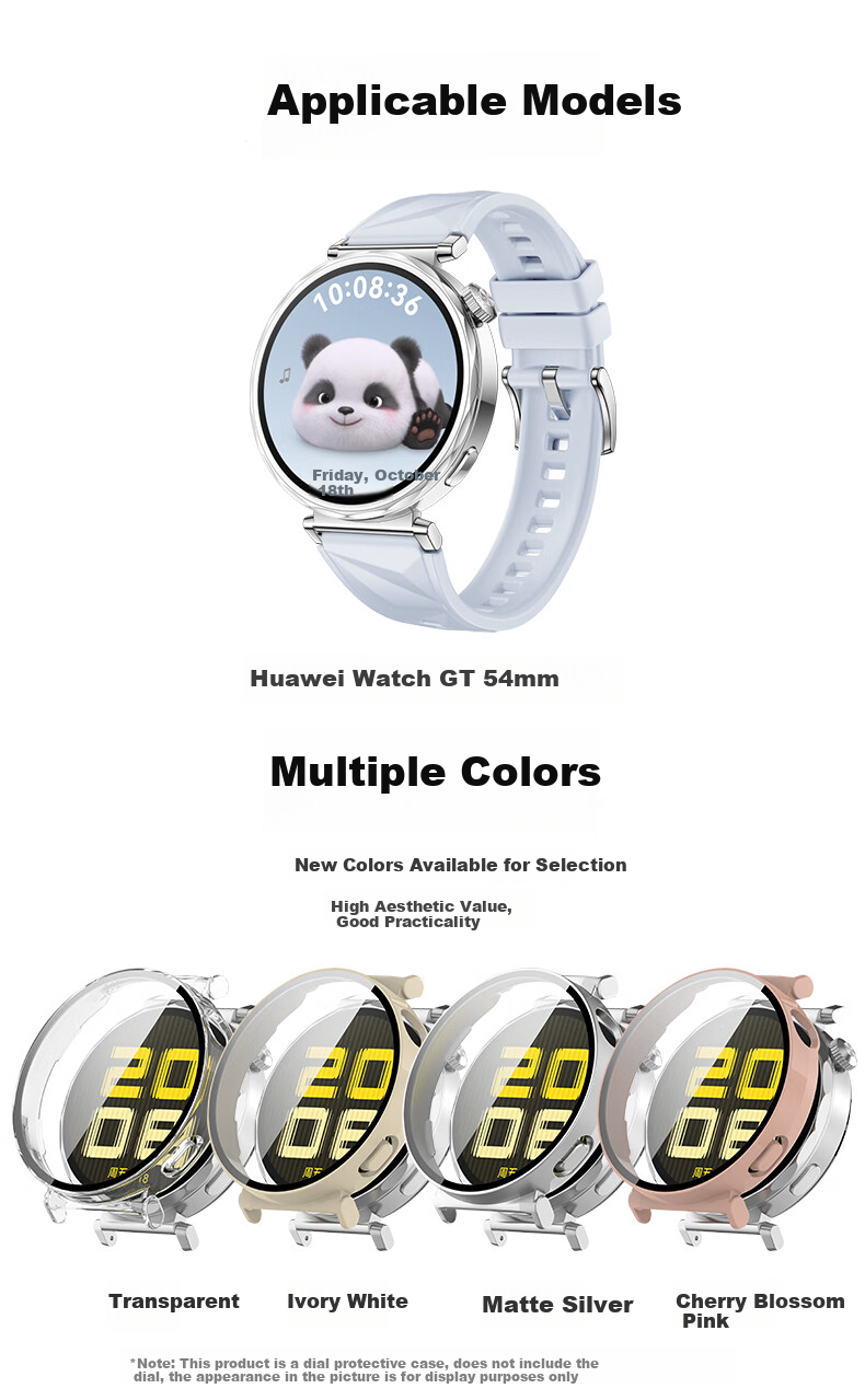KMaxAI Compatible with Huawei Watch GT5 41mm Protective Case + Screen Protector Combo Full Coverage Watch Case & Dial Cover, Anti-Fingerprint Anti-Drop TPU Soft Shell, Transparent 2