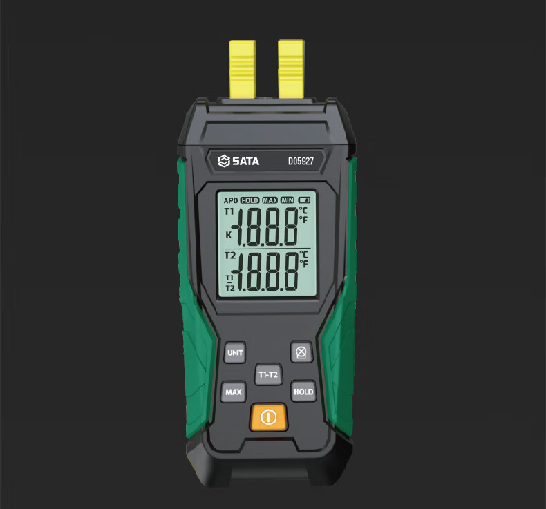 SATA K-Type Thermocouple Thermometer High-Precision Contact Temperature Meter Dual-Channel Water Temperature Tester D05926 24