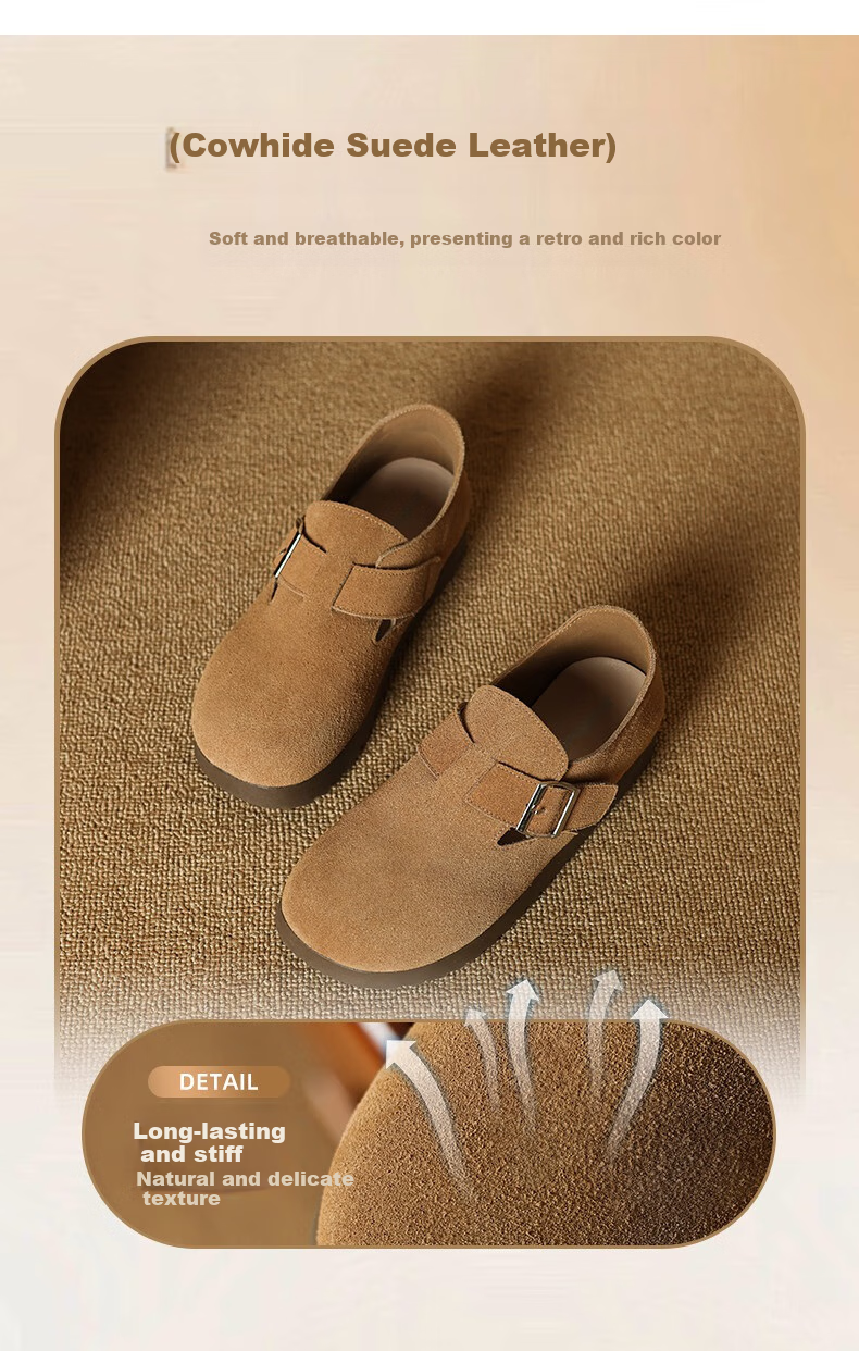 ZHR Bokeng Women's Shoes, 2026 New Style, Genuine Leather, Commuter Women's Shoes, Casual Versatile Flats, AB55 Camel Color, Size 38 2