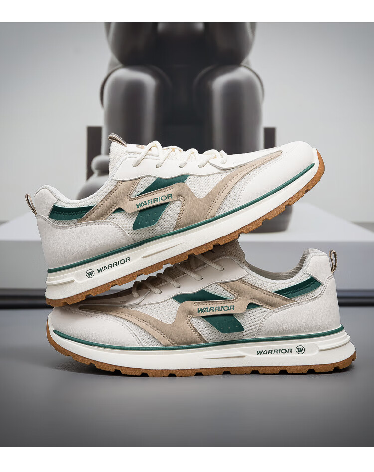 Warrior Official Men's Autumn Sports Shoes 2026 New Casual Sneakers for Men, Beige Khaki Green, Size 41 19