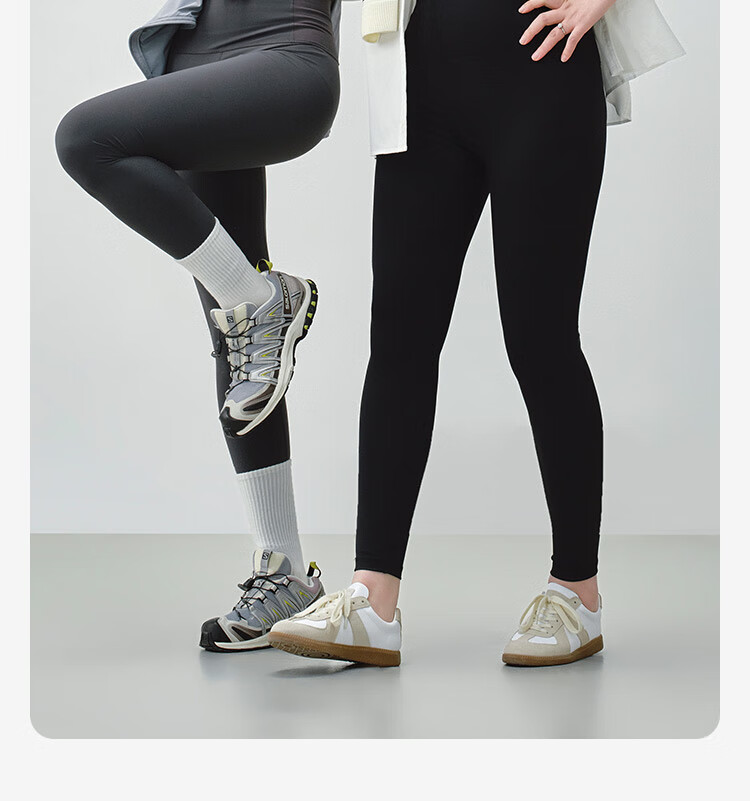 JD Jingzao Sharkskin High-Waist Tummy Control Leggings for Women 2026 Spring Slim Fit Yoga Pants Black XS 7