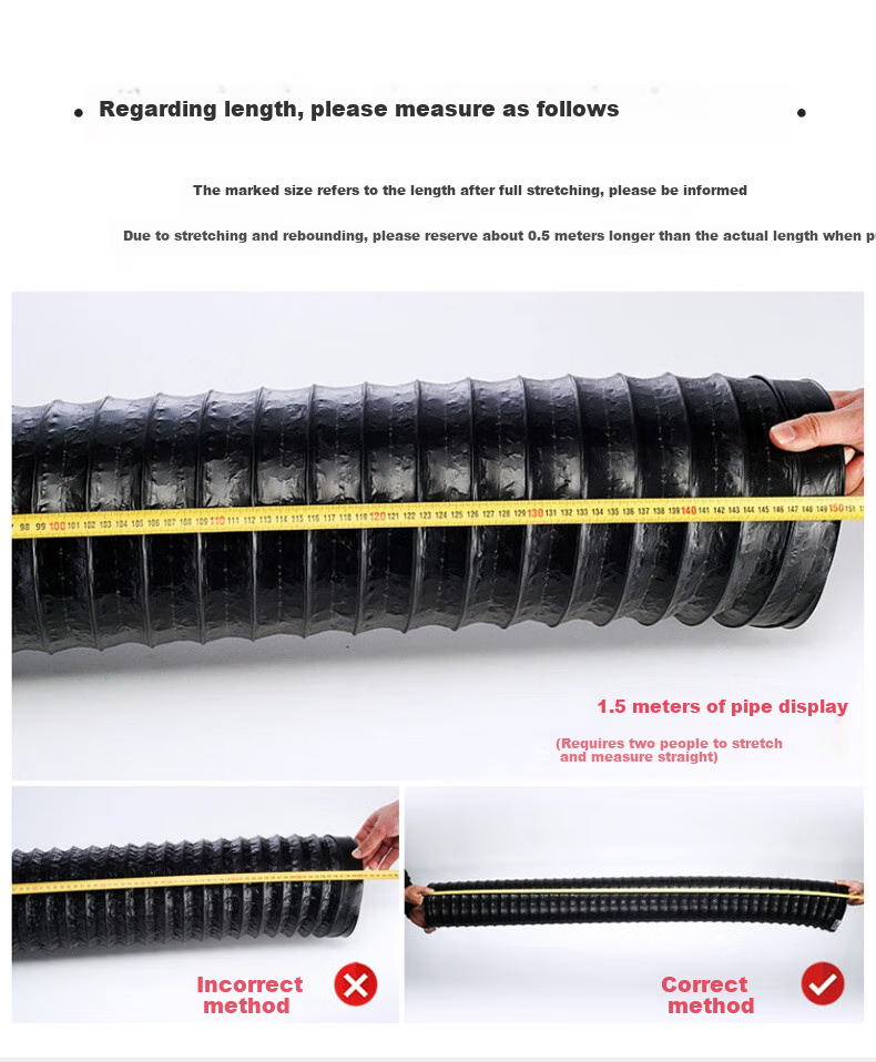 PURPAVWINNER Range Hood Exhaust Pipe, Four-Layer Thickened Aluminum Foil Pipe, Kitchen Common Ventilation Duct, Range Hood Exhaust Pipe, Chimney Extendable Flexible Hose, Air Outlet, 180mm*2 Meters 3