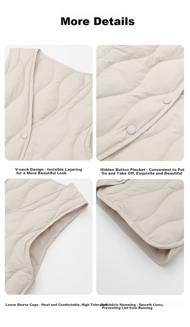 Yalu down Vest for Women, 2026 Autumn And Winter New Style, Lightweight Inner Layer, Warm Fashionable Fitted Coat, Inner Wear V-Neck Vest 23