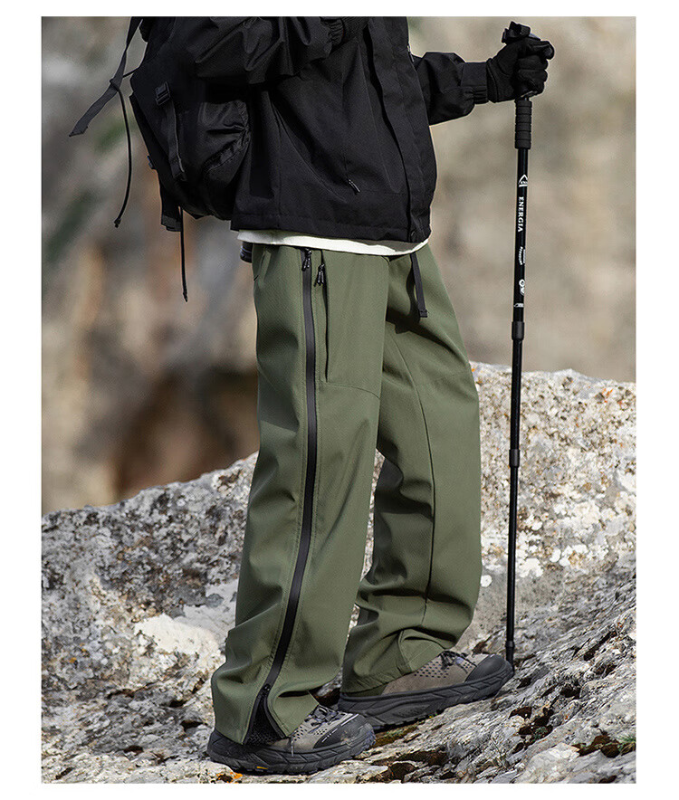 JEEP SPIRIT Men's Pants, Autumn And Winter Workwear Casual Trousers, Loose Straight-Leg Tactical Sports Trendy Hiking Pants 10