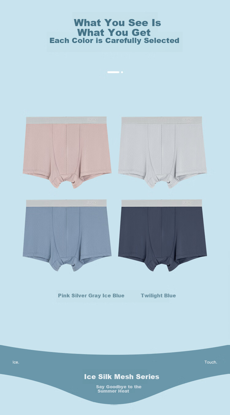 Hodo Men's Underwear, Pure Cotton Crotch, Antibacterial And Breathable Boxer Briefs, 4-Pack, Zuoyi 170 14