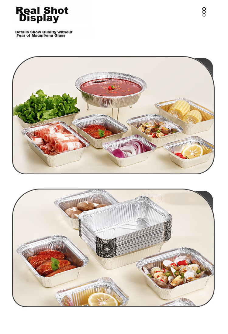 YOUAO Air Fryer Aluminum Foil Pans, 1000ml*15 Pieces, Disposable Food Containers for Barbecue, Oven, Outdoor Picnic And Camping 17