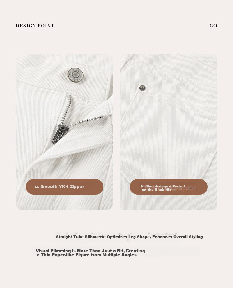 DME Straight-Leg Large Pocket Decorative Long Pants Thickened Autumn Winter Single-Button Fleece-Lined Straight Denim Jeans for Women 10