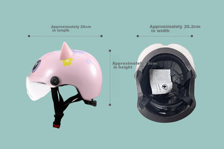 Shishian Kids Helmet Electric Motorcycle 3C Certified Cute Cartoon Design Windproof Warm Four Seasons Universal Half Helmet Lightweight Portable Safety Cap for Boys and Girls 13
