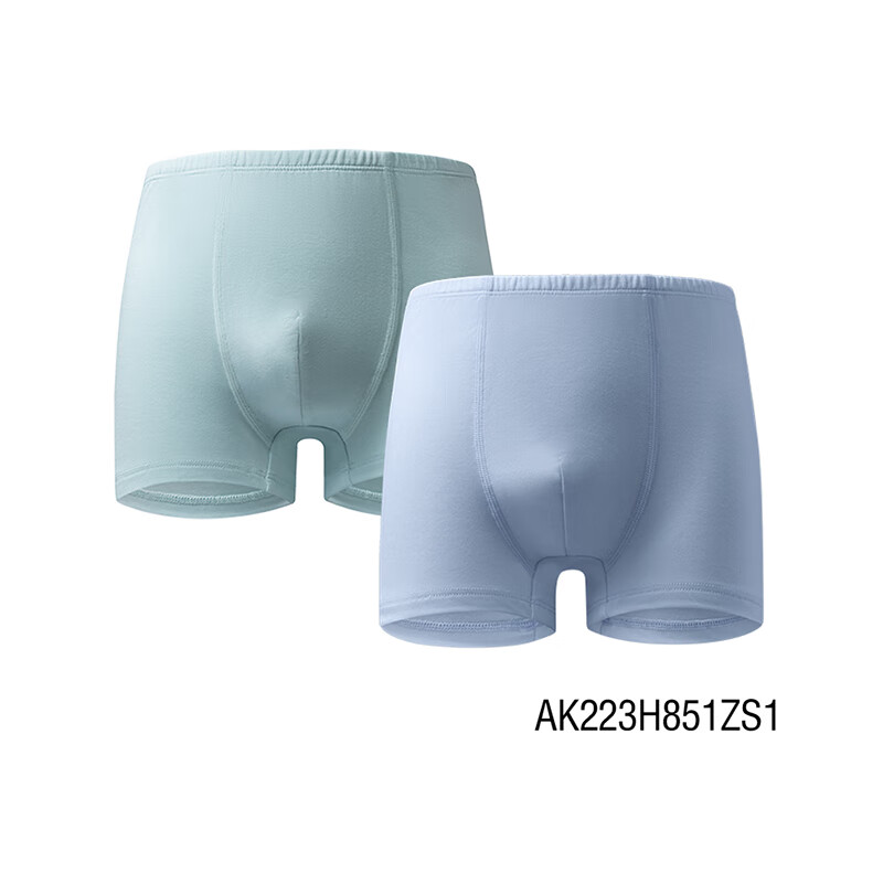 AIMER KIDS Underwear for Boys And Girls, Modal Mid-Rise Boxer Briefs, 2-Pack, Boys' Stand-Up Crotch - Green And Blue Spring Style, Size 140