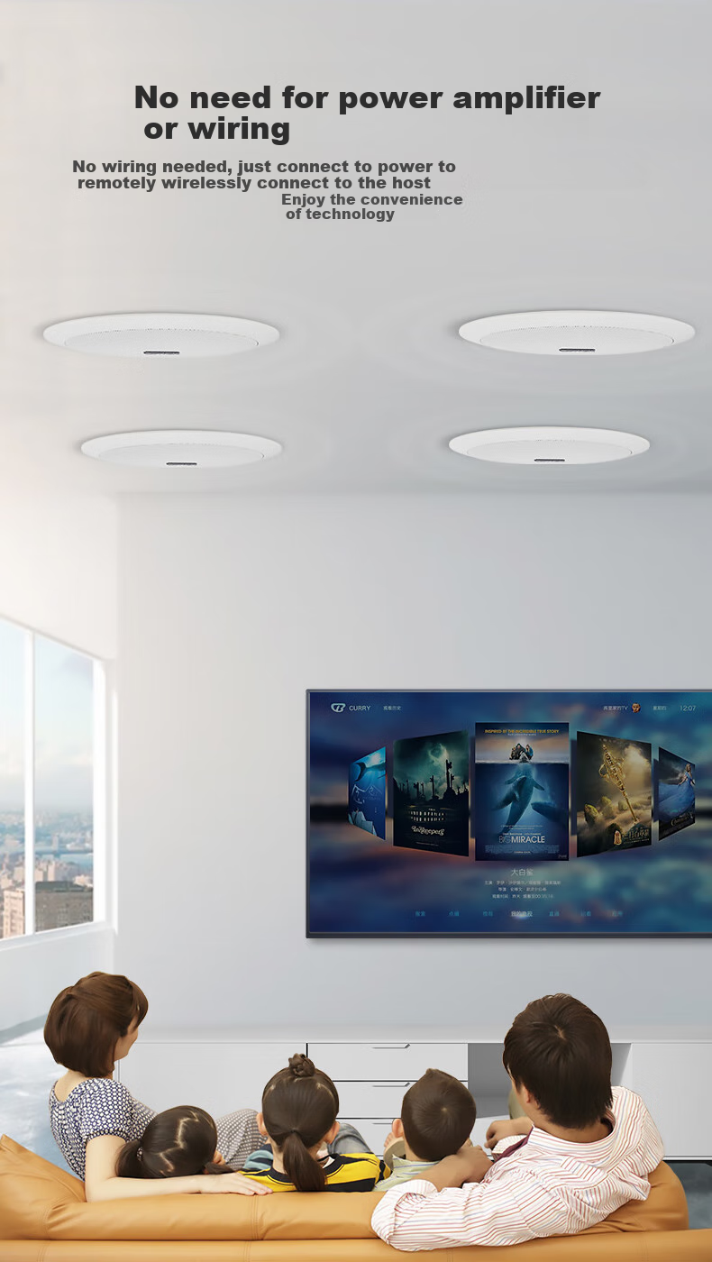 SANSUI T8 Bluetooth Ceiling Speaker Set, Recessed Integrated Engineering Suspended Ceiling Music Public Speaker System, Wireless Bluetooth Ceiling Speaker, Coaxial 5-Inch Audio Speaker, One Piece 2