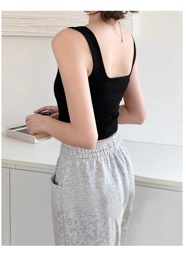 NOMe Square Neck Camisole Tank Top for Women, Basic Summer Outerwear and Innerwear, White, Regular Fit, 2XL 10