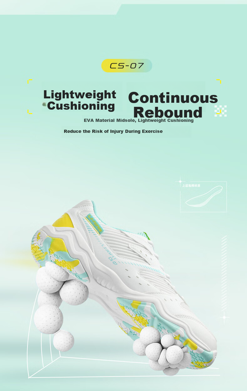 Li-Ning Badminton Shoes, Unisex Longfeng Professional Competition Training Shoes, Sports Shoes, Non-Slip, Wear-Resistant, Breathable And Comfortable, Size 44 6