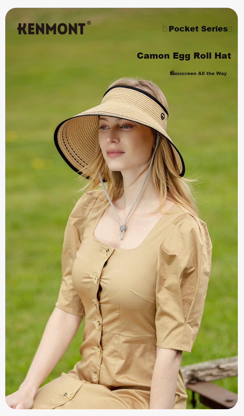Kenmont Hepburn Style French Open-Top Sun Protection Straw Hat for Women Spring Summer Foldable Wide Brim Full Face Sun Hat KM-6058 1