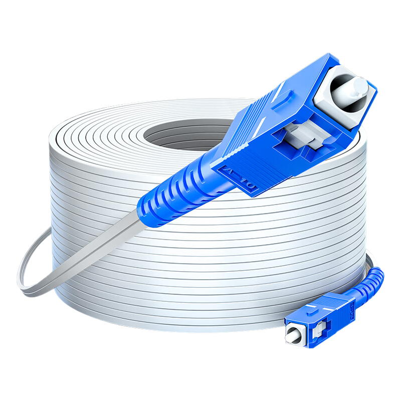 HAILE Optical Fiber Extension Cable, Telecom Grade, Single-Mode Single-Core 1-Core 2-Steel Wire SC-SC Pigtail Patch Cord, Indoor Household Cable 10 Meters GJXH-2SC White