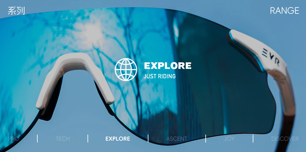 EVR Cycling Glasses with Transparent Smart Photochromic Lenses + Black And White Temple Arms 1