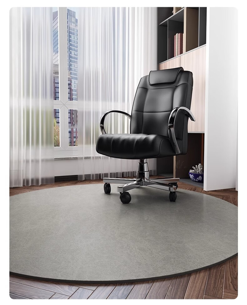Qiqijia Computer Chair Floor Mat, Round Carpet, for Study Room, Office, Bedroom, Chair Anti-Slip Silent Protective Swivel Chair Foot Pad 11