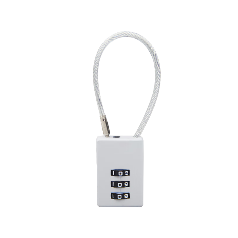 RESET Small Combination Padlock Helmet Steel Cable Lock Luggage Lock Backpack Schoolbag Trolley Case Password Lock Gray 10cm