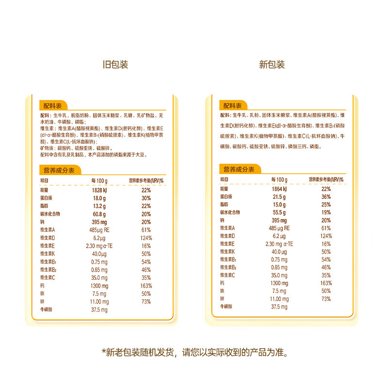 伊利高个子学生奶粉 儿童奶粉 营养高钙高锌高铁 生牛乳0蔗糖 400g