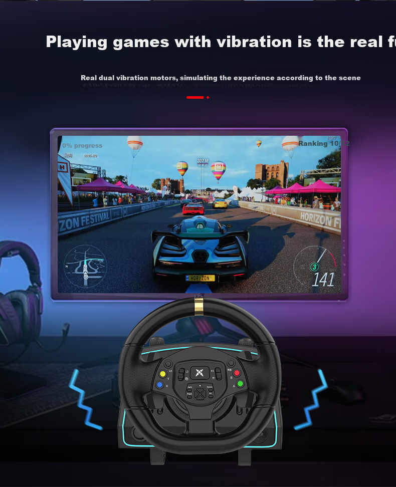 KETENG F10Pro Steering Wheel, 1080-Degree Racing Simulator, PC Computer Simulation Driving Game, Steering Wheel for Euro Truck Simulator 5, Dusty Magic, Cosmo Driving School 9