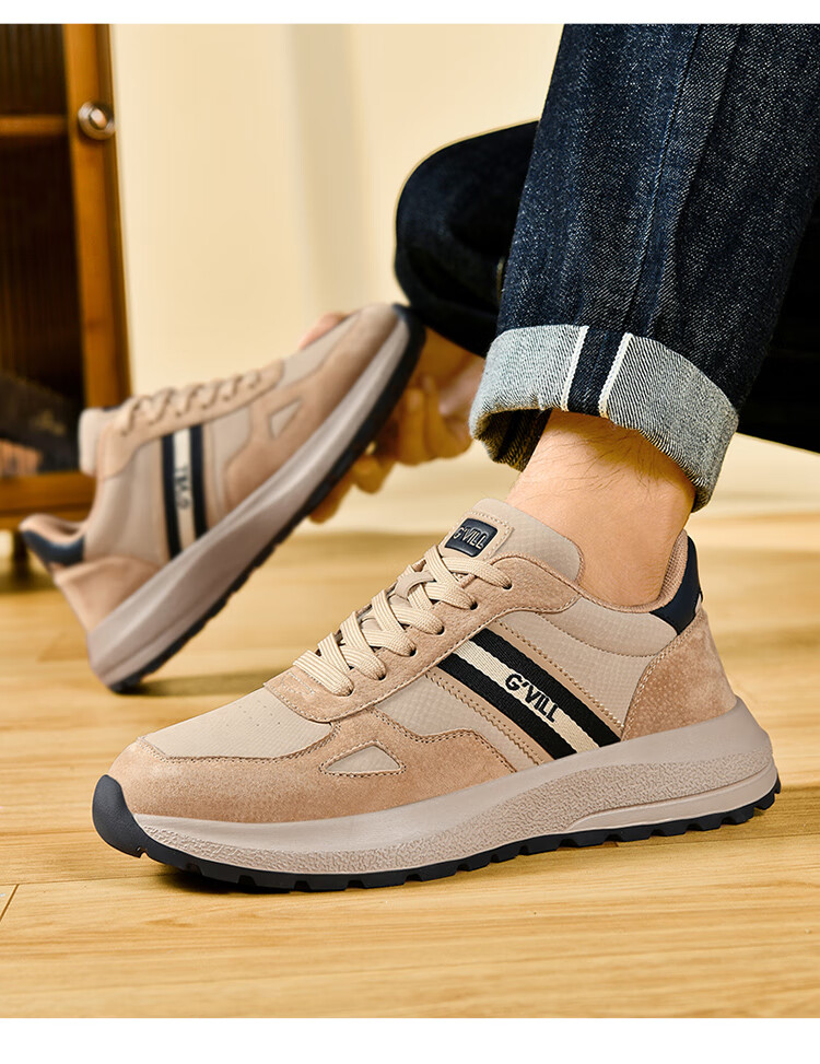 Guizhibu Men's Sports Shoes, Autumn And Winter 2026 New Style, Genuine Leather, Versatile Travel, High-End Non-Slip, Light Luxury, Running And Casual Shoes 13