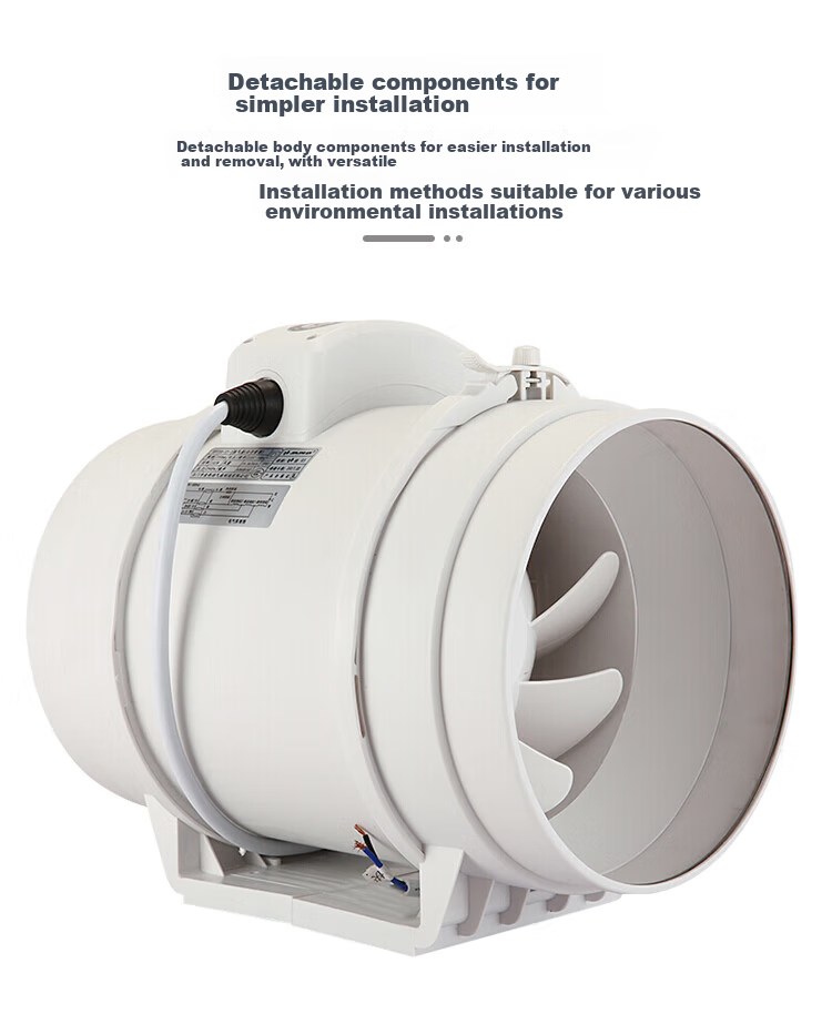 JINLING Duct Fan Exhaust Fan for Bathroom Ventilation And Kitchen Duct Extraction, 8-Inch, DPT20-55 2
