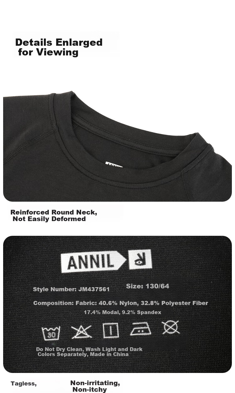 Annil Children's Clothing, Boys And Girls Round Neck Knit Set, 2024 Autumn New Style, Black, Size 110 11